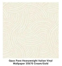 Holden Decor Opus Italian Vinyl Wallcovering Pave 35670 Cream Gold