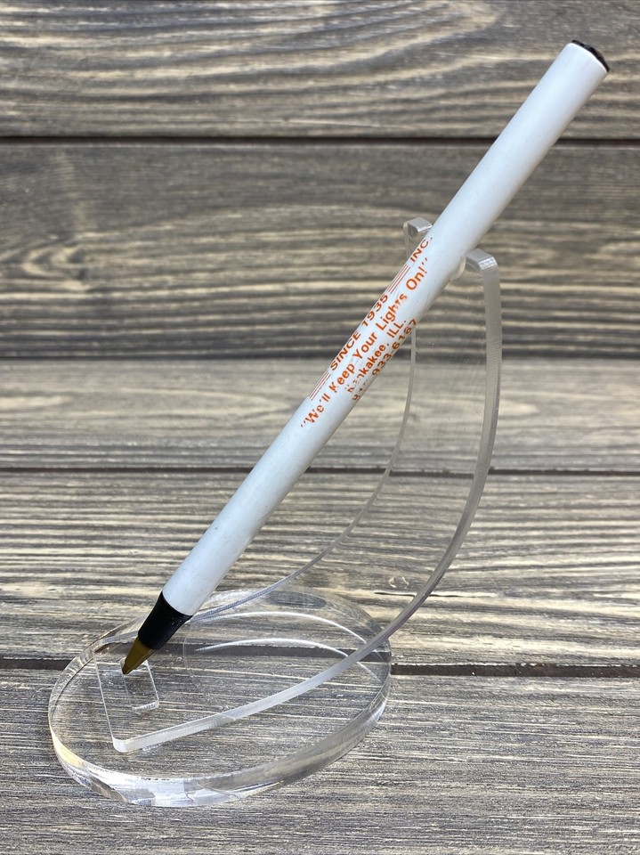 Vintage Pen Girard Electric Kankakee Illinois White With Orange Logo eBay