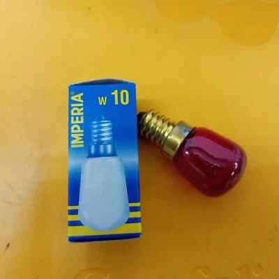Lampadina piccola pera 10W E14 220V -Rossa - Gialla IMPERIA