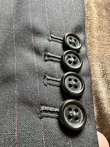 Oswald Boateng 46R Mohair Black And Red Pinstripe Suit - Picture 6 of 10
