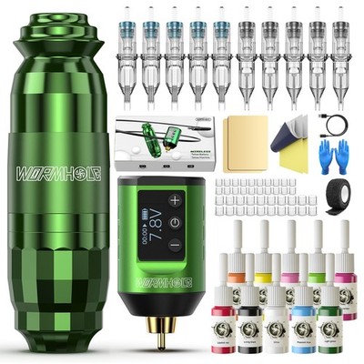 WTK258 Wireless Tattoo Gun Kit Professional Machine Kit Tattoo Pen Kit with 1...