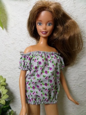   Bluse Rosen   Für Mode Puppen: NORMAL, VINTAGE, CURVY