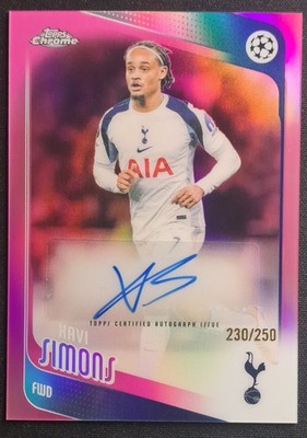 Topps Chrome UCC 2025 / 26 Xavi Simons Auto / 250 Purple Tottenham Hotspurs