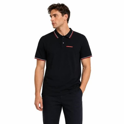 Prada Red Tab Black Vintage Polo Shirt Size M