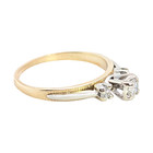 VINTAGE ESTATE SOLID 14K YELLOW GOLD DIAMOND 2 RING WEDDING SET SIZE 6 #8151 — photo 4