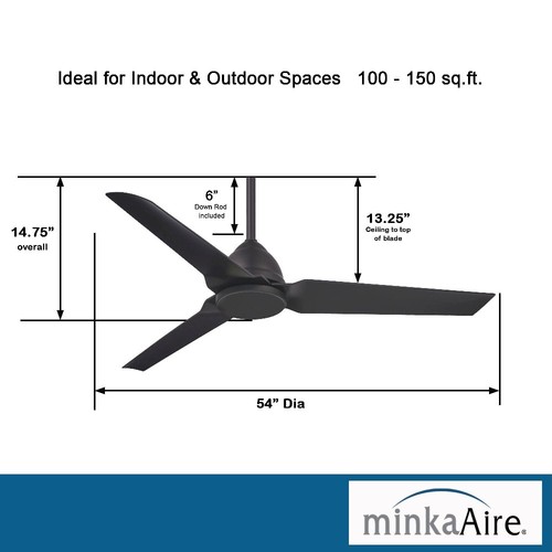 Java - Ceiling Fan in Contemporary Style - 14.75 inches tall by 54 inches wide - Picture 6 of 6