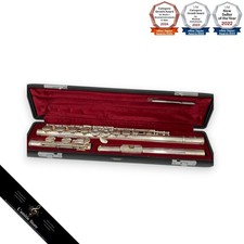 Yamaha YFL211S Silver Flute with Case Open Hole Certified Musical Instrument
