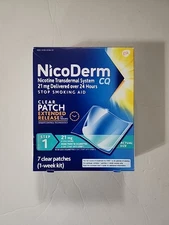 NicoDerm CQ 142050 7-Piece Step 1 Clear Nicotine Patch EXP: 08/2027+