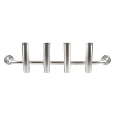 TACO 9-3/4'' L 1-7/8'' I.D. Brushed Aluminum Transom Mount 4-Rod Holder