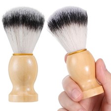 Men S Shaving Brush 2-Pack with Soft Synthetic Bristles and Wooden Handle Han...