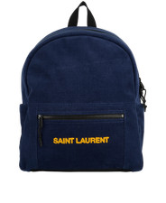 Yves Saint Laurent Nuxx Travel Backpack Backpack Leather Black Navy
