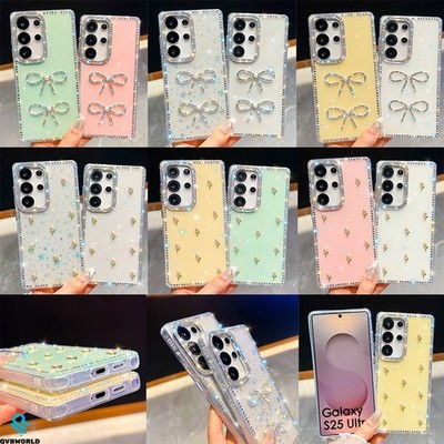 Für Samsung S25 S24 A07 A17 A16 A36 A56 Stoßfest Glitzer Back Case Handy Hülle