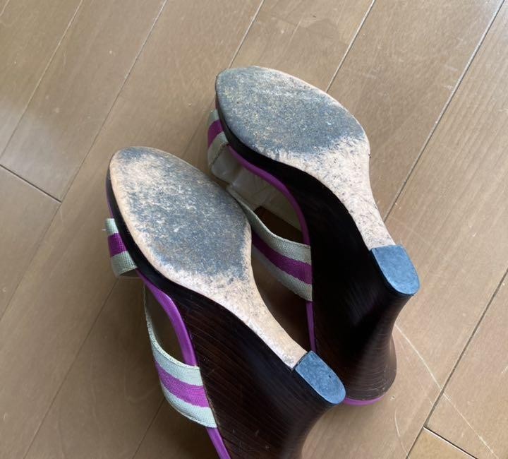 Gucci Mules Heels White Purple Leather Size 35 US About 5 For Women thumbnail 7