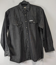 Camicia denim uomo Mauro Lesandro grande nera western manica lunga resistente