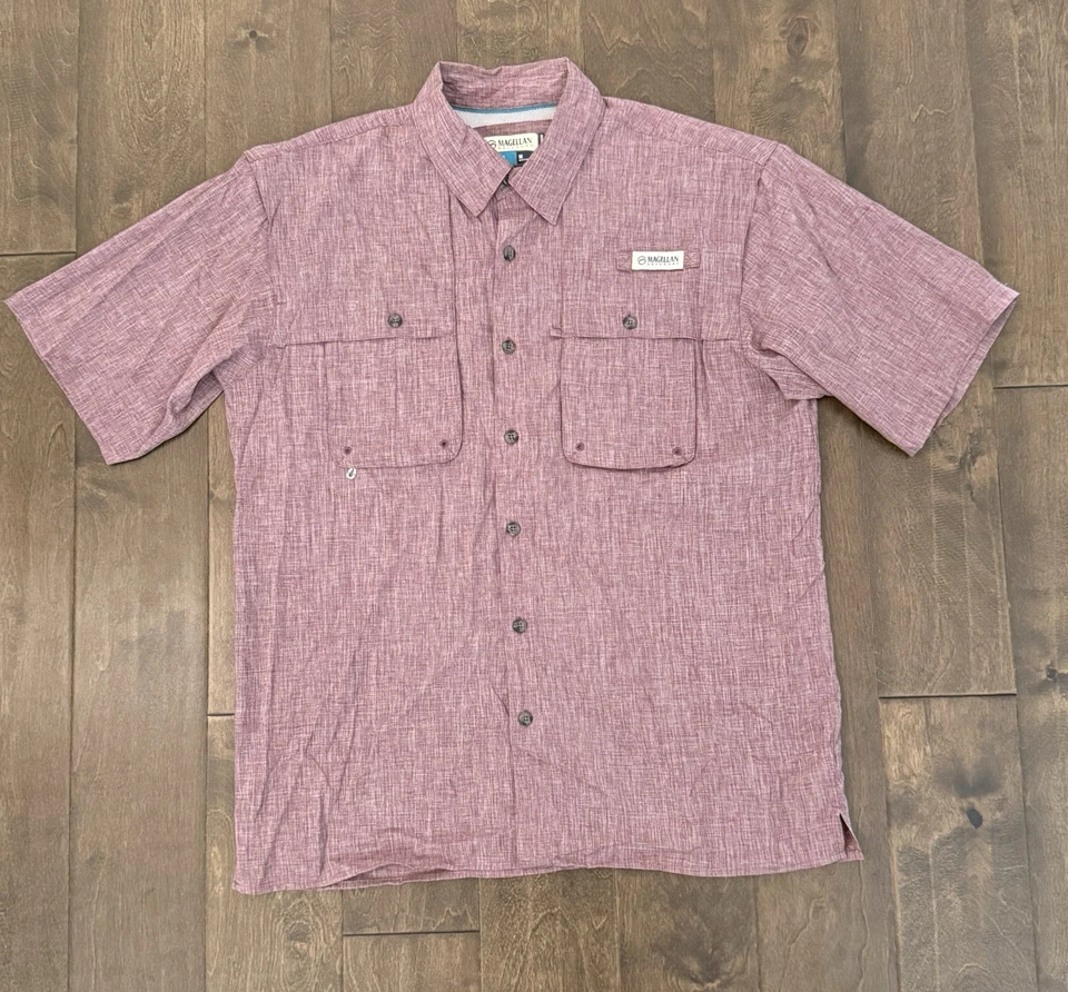Magellan Mens Fishing Shirt Short Sleeve Vented Fish Gear Red Size M Relaxed Fit - Image 2 of 4