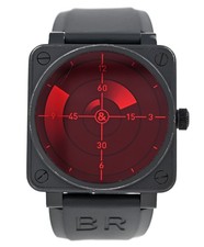 Bell & Ross Red Radar BR01-92-SRR Limited Ed Black PVD Steel 46MM Mens Automatic