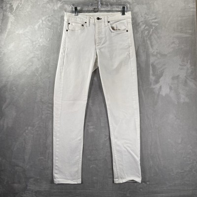 Rag & Bone Jeans men's 30x30 Fit 2 Slim Denim White Painter Button Fly Stretch