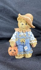 Cherished Teddies Tom Scarecrow Bear Figurine Halloween 2001 Enesco Vintage