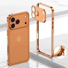 For iPhone 17 Pro Max/17 Air/17 Pro/17 Metal Bumper Case +Camera Lens Protection