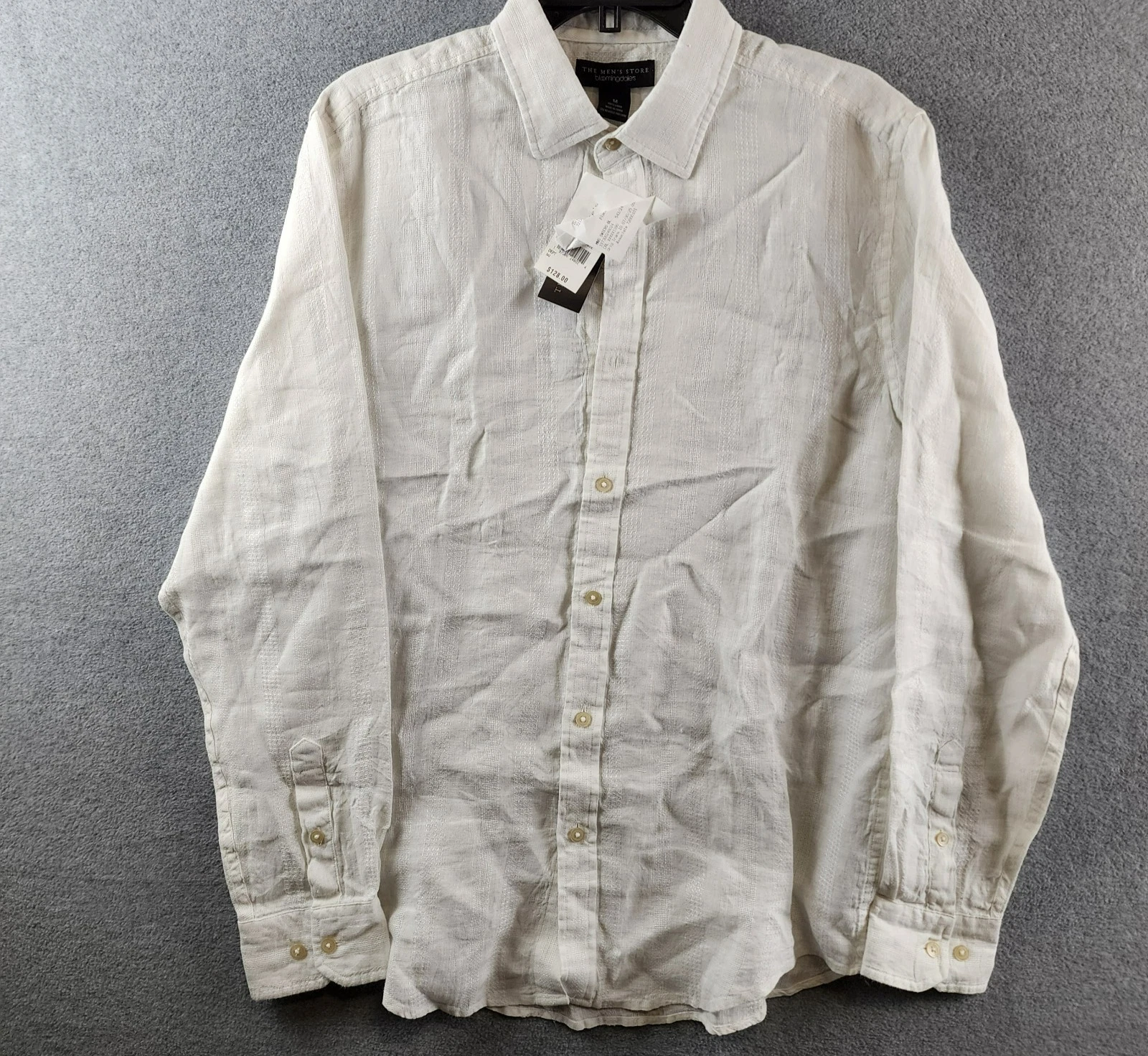 The Men's Store at Bloomingdale's Tonal Stitch Standard Fit Linen Shirt M White
Opens in a new windo