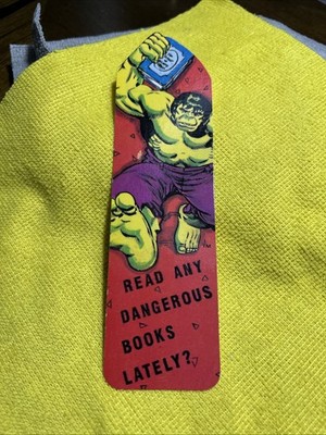 1986 One Stop Posters Marvel Comics Incredible Hulk Bookmark Dangerous Books