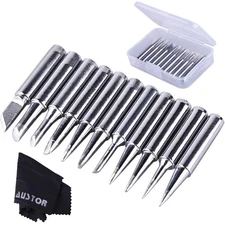 AUSTOR 11 Pieces Soldering Iron Tips Kit 900M-T and 1 Piece Cleaning Cloth... 