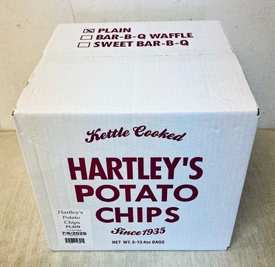 Hartley's Hartleys Potato Chips 3-Bag Plain Kettle Cooked Box