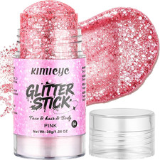 Pink Hair Face Body Glitter Stick for Singer Concert Fairy Makeup, 1.06 Oz