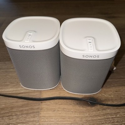 Pair of Sonos Play 1 Wireless Speakers - WHITE With Rocketfish Mounts Attached
