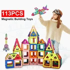 113 Piece Kids Magnetic Blocks Building Toy For Boy Girls Magnet Mini Tiles Kit