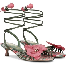 Sam Edelman Carla Women's Green Agave  Lace Up Kitten Heel NW/OB 7.5M