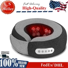 2 In 1 Neck Massager Pillow w/ Heat Electric Memory Foam Travel Pillow