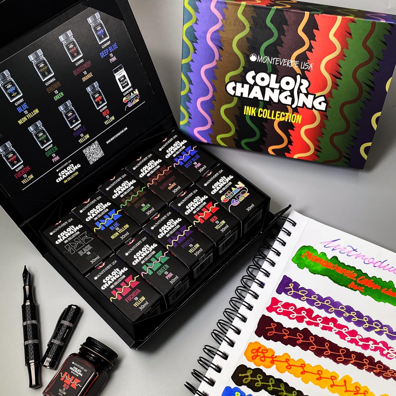 Monteverde USA Color Changing Ink Collection Gift Set - 10 Fountain Pen Inks