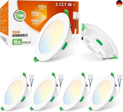ALUSSO LED Recessed Spotlight, Ultra Flat, 7 W, 580 lm, Dimmable LED Ceiling