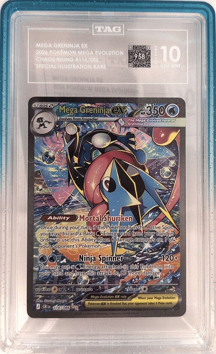 Mega Greninja ex 116/086 Me04: Chaos Rising TAG 10 10 9 Evolution