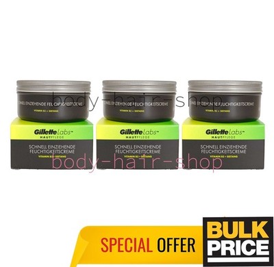 Gillette Labs Moisturizer Cream Fast Absorbing Ultra Lightweight 100ml 3-Pack