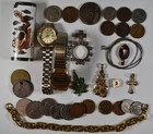 HUGE US & WORLD SILVER & OLDER COIN WATCH NECKLACE PIN PENDANT JEWELRY LOT