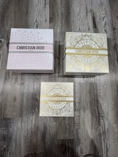 DIOR Authentic Gift Boxes Lot Of 3 With Tissue Paper In 2 Gold And Pink