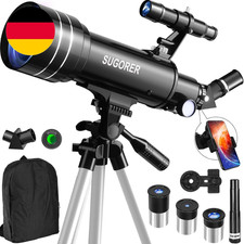 Teleskop Für Kinder Erwachsene Anfänger, 70Mm Aperture 500Mm AZ Refraktor Tragba