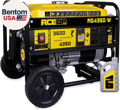 #ad 4350 Watt Gas Generator Portable for Home Use Gas Powered Generator with Wheel $615.97