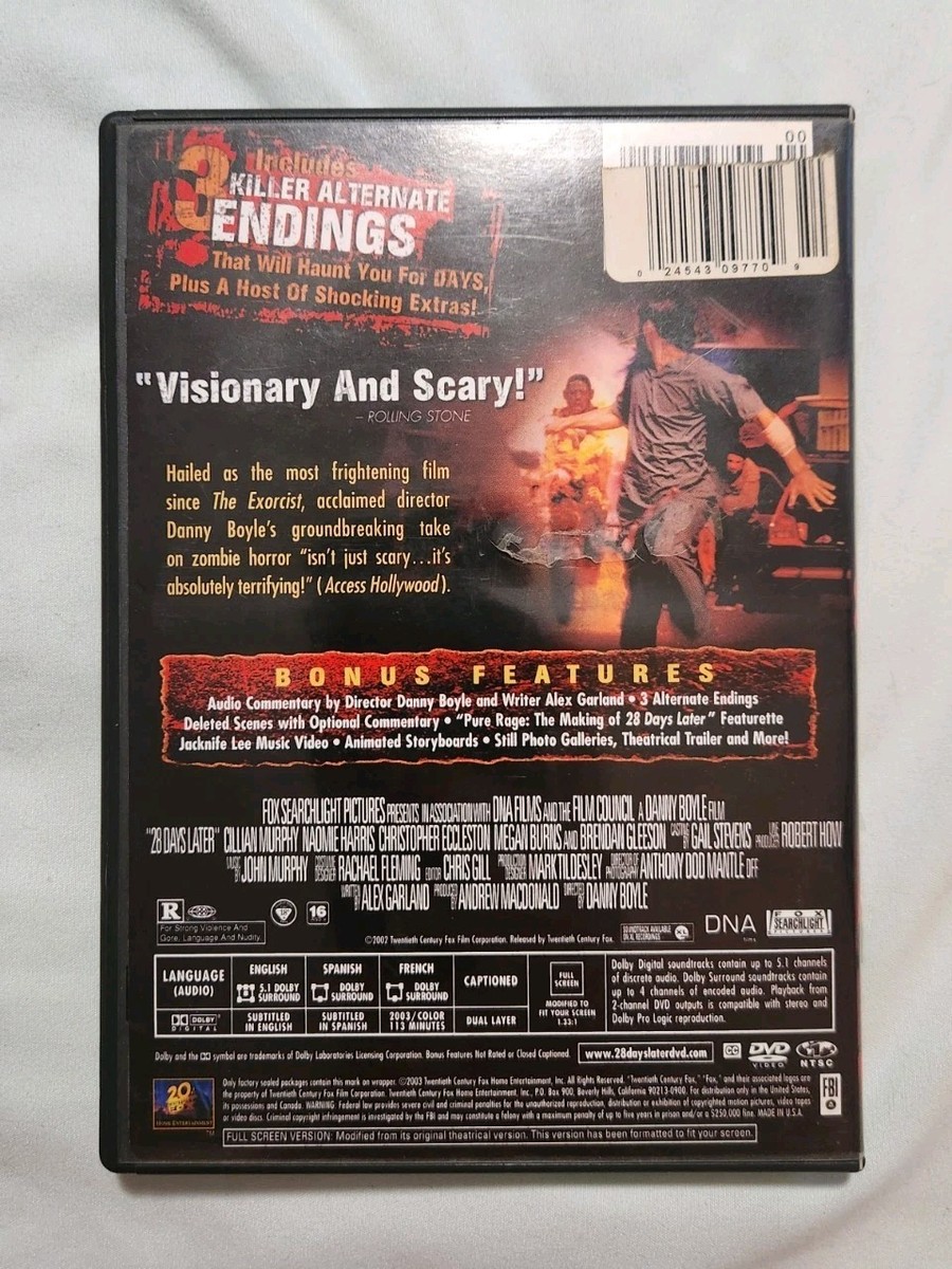 28 Days Later DVD Full Screen Special Edition Horror Cillian