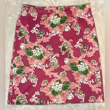 Talbots Petites women's knee length straight mauve floral skirt size 4P