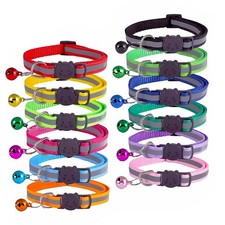 12-Pack Reflective Cat Collar Breakaway with Safety Elastic Band Cat Collar...