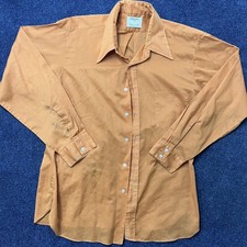 Vintage 70s 80s Arrow Decton Dress Shirt Men 15.5 Orange Long Sleeve Classic Fit