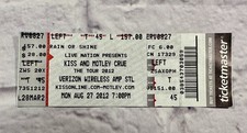 Kiss Motley Crue Full Complete Concert Ticket Stub 8.27.12 St. Louis Missouri