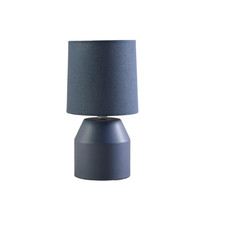 Ceramic Bedside Table Lamp with Geometric Base bedroom lounge lamp shade
