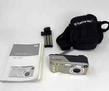 HP PhotoSmart M407 4.1MP Digital Camera Case Silver TESTED WORKS