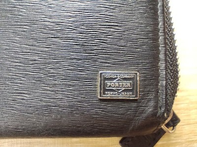 YOSHIDA & CO. PORTER Current Leather Long Wallet Black Vintage Tokyo Made RARE