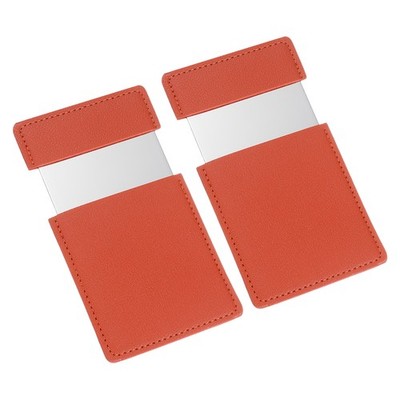 2Pcs Small Pocket Mirror Travel Mirror, Dark Red(2.5 x 3.8 Inch)