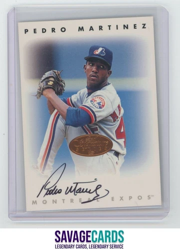 1996 Leaf Signature Series Auto Pedro Martinez #RHP Montreal Expos